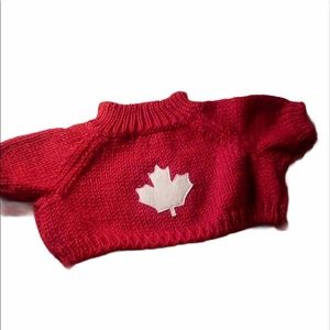 XXS Dog Pet Animal Sweater Red Leaf Canada Knit
